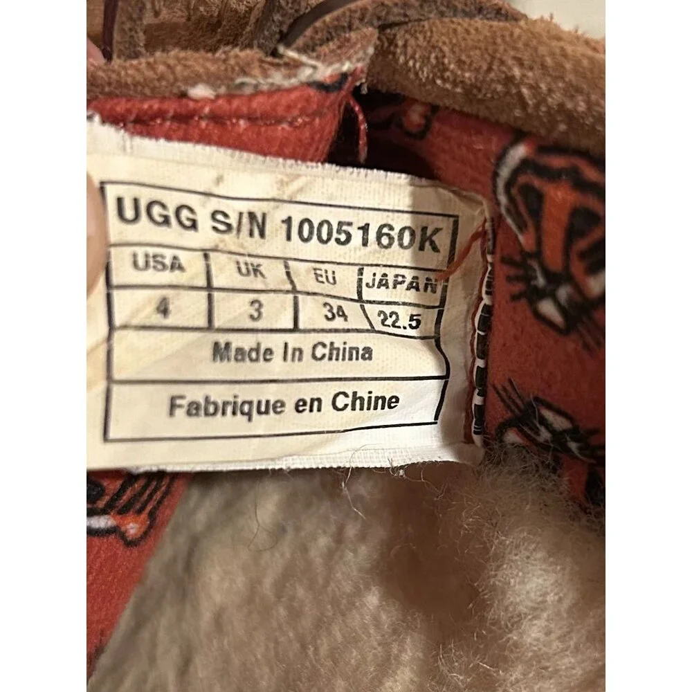UGG Ryder Jungle Moccasin Slippers - Child Size 4 - Great Conditon